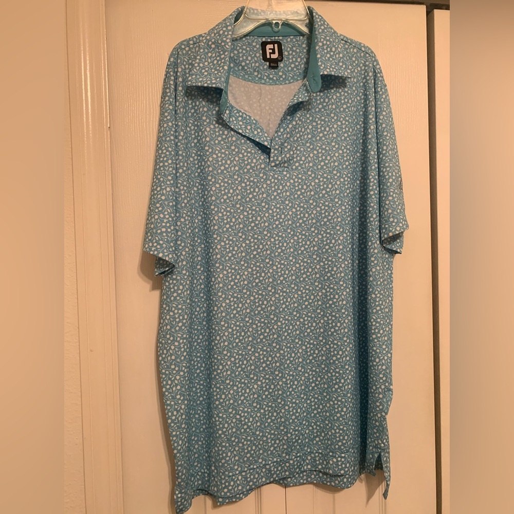 FJ FootJoy Floral Stretch Polo Shirt Men’s Size L